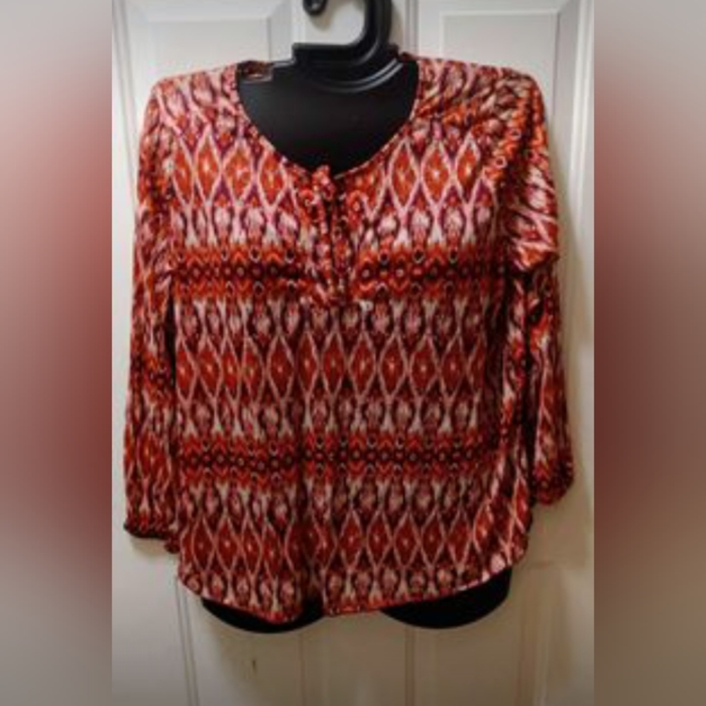Faded glory XXL print blouse